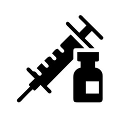 vaccine silhouette on transparent background for web and graphic design