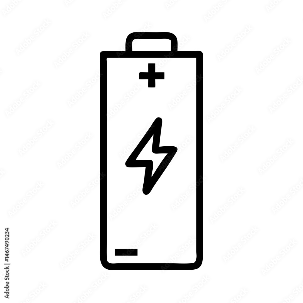 Poster battery with bolt on transparent background for web and graphic design