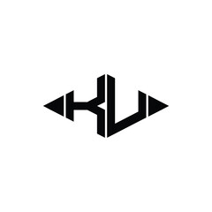 KU monogram logo design letter text name symbol monochrome logotype alphabet character simple logo
