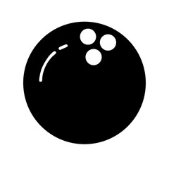 bowling ball silhouette on transparent background for web and graphic design