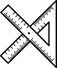 Geometric Precision: Intricate drawing of ruler and set square, showcasing the tools used for accuracy and precision in drawing and design.