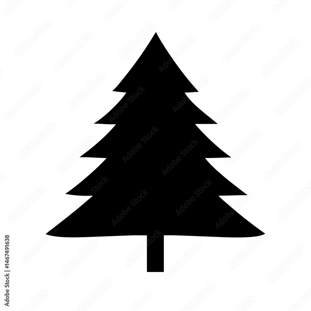 Poster broad layer fir silhouette on transparent background for web and graphic design