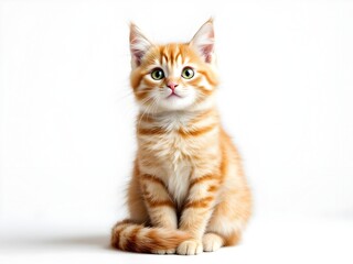 Obraz premium Ginger kitten on a white background