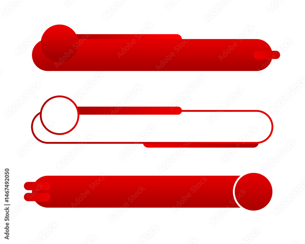 Aufkleber modern lower third design gradient red set of banners for element design png file