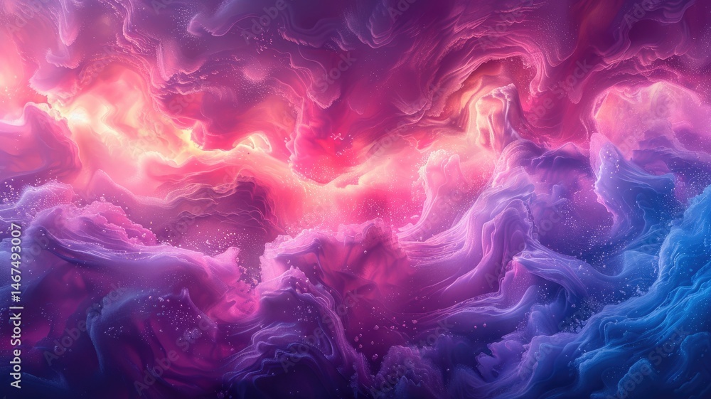 Poster abstract picture colorful light particle with digital technology style design connecting become dyna