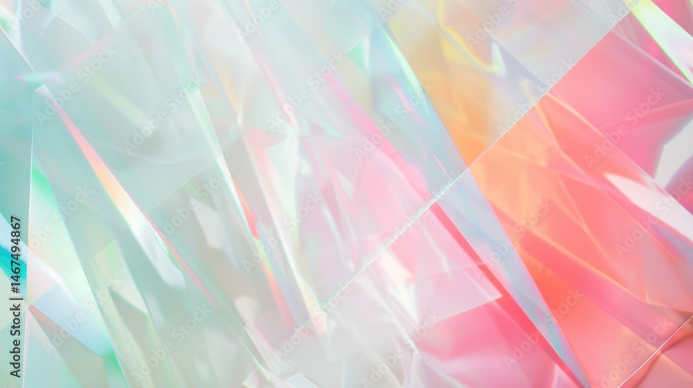 Poster pastel colored abstract geometric shapes with a soft focus. digital art of geometry shape with color