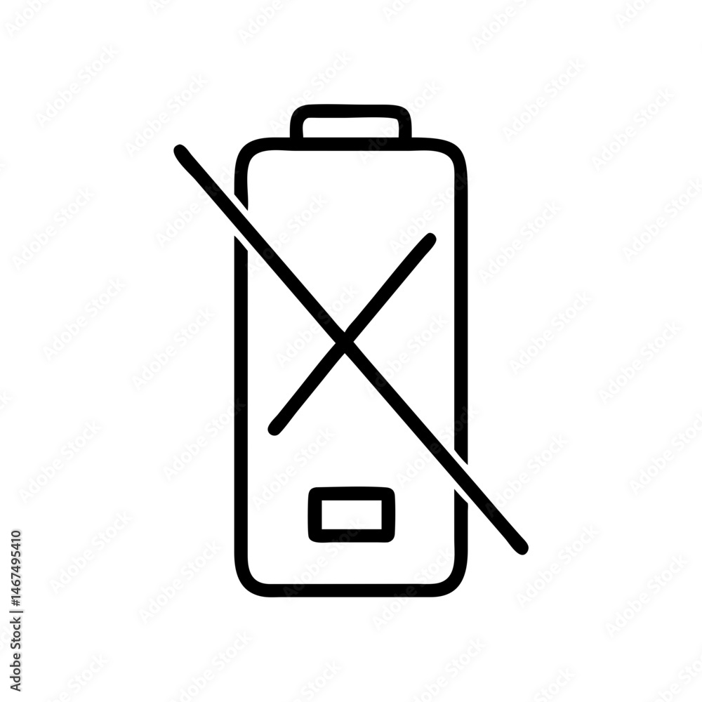 Poster crossed battery disabled on transparent background for web and graphic design