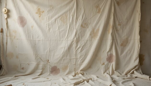 Empty Hand-Painted Linen Photography Backdrop Digital Background with Copy Space for Customization