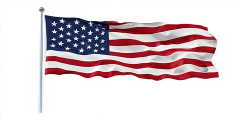 Obraz premium American Flag Waving on a Pole