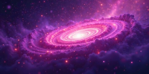Obraz premium Swirling purple and pink nebula, ethereal cosmic dust, fantasy, vibrant