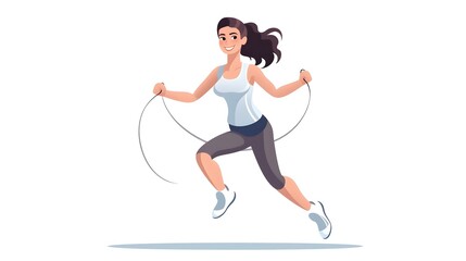 Professional Athletic Female Jumping in Sports Training Session Outdoors