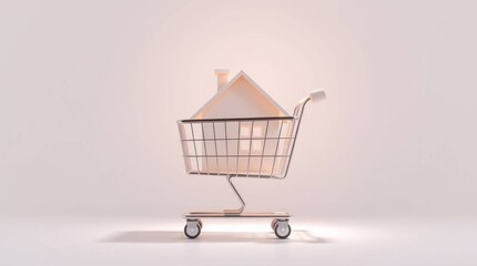 House Hunting Miniature Home in Shopping Cart