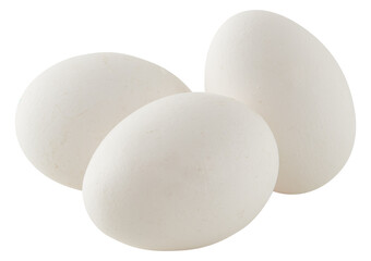 Fresh duck Eggs cut out isolated transparent background