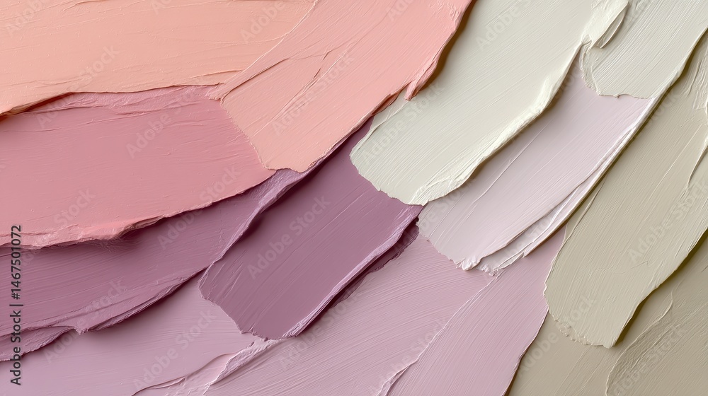 Poster abstract composition of textured paint layers in soft pastel colors, creating a soothing visual effe
