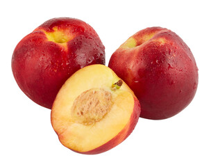 Apples with Leaf cut out isolated transparent background