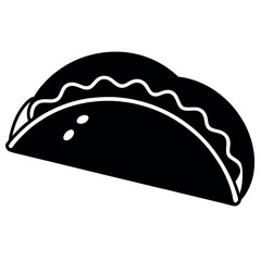 Simple Black and White Taco Illustration