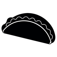 Simple Black and White Taco Illustration