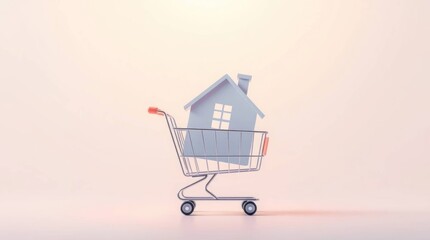 Tiny house in a shopping cart