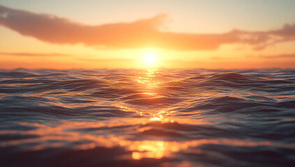 Fototapeta premium Peaceful sunset over calm ocean waters