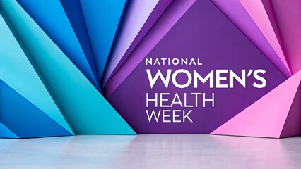 Celebrate National Womens Health Week with vibrant geometric designs promoting wellness and health awareness for women.