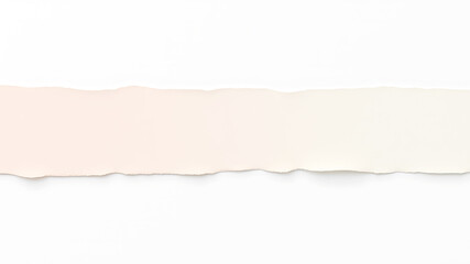Fototapeta premium Torn Peach and Cream Paper Strip on White Background