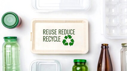 Sustainable Living Reduce Reuse Recycle Eco Friendly Packaging Containers Bottles Green