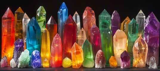 Obraz premium A stunning city made entirely of glowing crystals that illuminate the night with brilliance