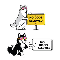 Fototapeta premium Set of No Dogs Allowed Warning Sign 