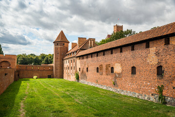 Malbork, Poland - August 17, 2021. Brick gothic castle complex