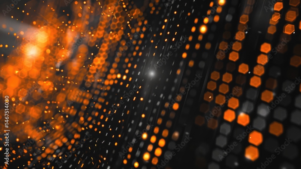 Poster abstract picture of orange light effect in digital technology design. seamless modern art of futuris