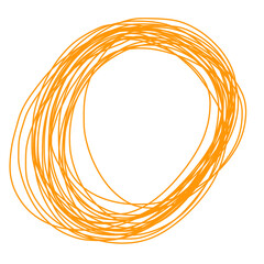 Circle Line Marking Illustration Doodle Highlights That Can Be Used For Sticker, Icon, Decorative, etc. | Marker circle with orange color