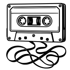 Cassette Tape Icon &ndash; Retro Audio and Vintage Music Symbol
