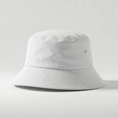 White Bucket Hat Angled View Mockup