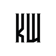 KW monogram logo design letter text name symbol monochrome logotype alphabet character simple logo
