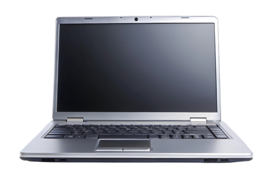 A laptop, isolated on a transparent background.