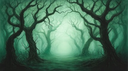 Enigmatic Green Forest Path: A Mystical Journey into the Emerald Woods