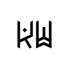 KW monogram logo design letter text name symbol monochrome logotype alphabet character simple logo