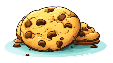 Chocolate Chip Cookie with Dollar Cartoon Vector Illustration for Money-Themed Designs