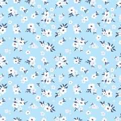 Seamless small floral pattern design vector background.
