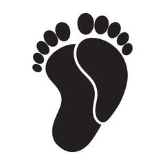  Set of baby footprint silhouette vector illustration on white background.