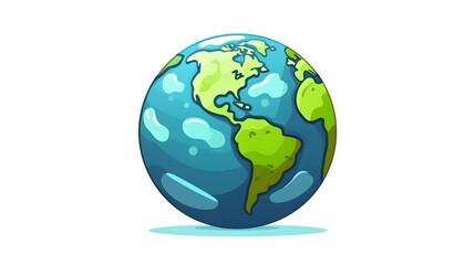 Fototapeta premium Earth Cartoon Vector Illustration for Environmental Conservation Campaigns and Educational Materials