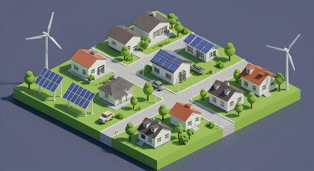 Eco-Friendly Neighborhood with Renewable Energy Developments
