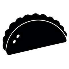 Simple Black and White Taco Silhouette