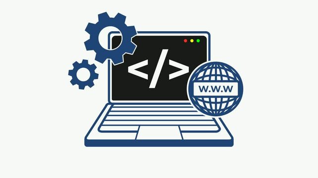 Programmer coding animation