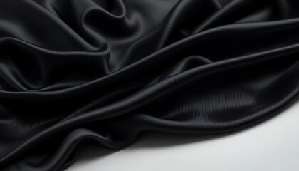 Fototapeta premium Elegant black dress fabric showcasing smooth texture and sophisticated draping suitable for formal occasions and stylish attire