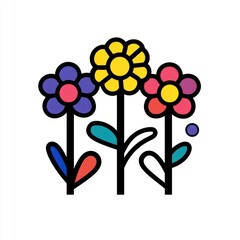 Colorful flowers blooming in garden, spring scene