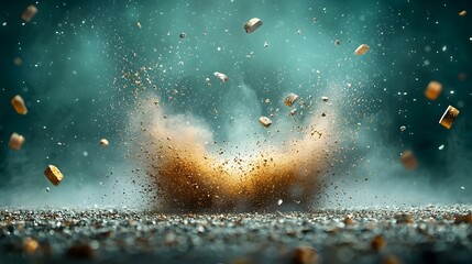 Explosive cloud of grinding dust and metal particles from a high speed industrial manufacturing process