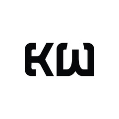 KW monogram logo design letter text name symbol monochrome logotype alphabet character simple logo