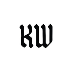 Obraz premium KW monogram logo design letter text name symbol monochrome logotype alphabet character simple logo