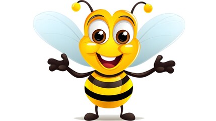 Cheerful Bee Cartoon Character Welcoming You with Open Arms | Vector Illustration